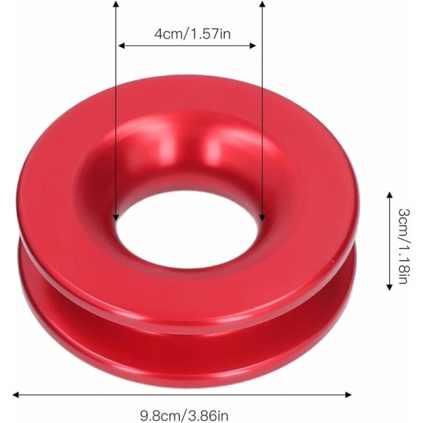 Återställningsringset, säker syntetisk mjuk schackelrep med hög styrka, rostskydd för ATV, lastbil, bil (röd)