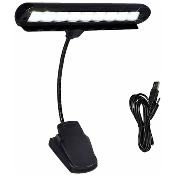 Ljusstativ 1 st helt justerbar klämlampa 9 LED-lampor kontor sovsal piano orkester med strömkabel (inga batterier) hantverksbordslampor
