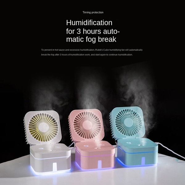 Portable Misting Fan Table Cooling Fan 4 in 1 Mini Humidifier Spray Fan Desk Lamp Bedroom Night Light