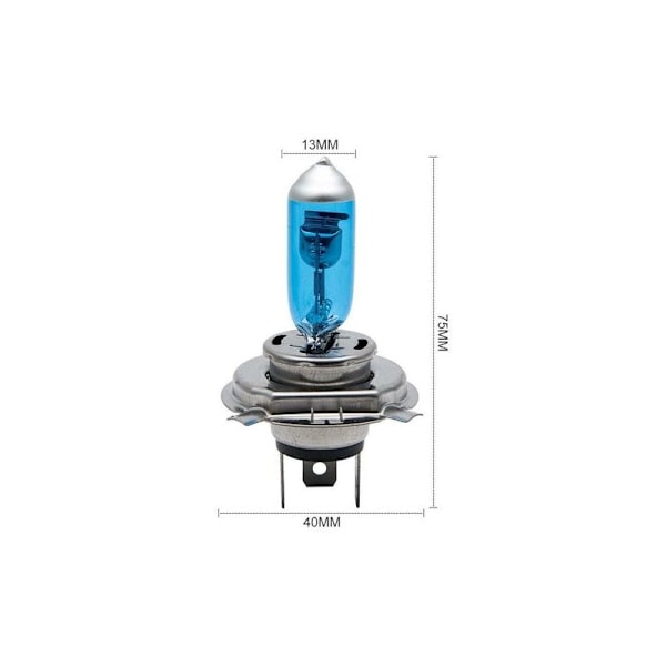 Super Hvite H4 100W 12V Bil Halogen Hovedlys Pærer 8500k 2 stk
