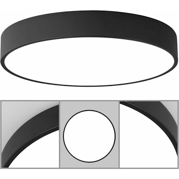 Taklampe, Moderne Ultra-Tynn Rund Led Flush Mount Taklamper Armaturer med Fjernkontroll 11,8 tommer Dimbar for Bad Soverom Stue