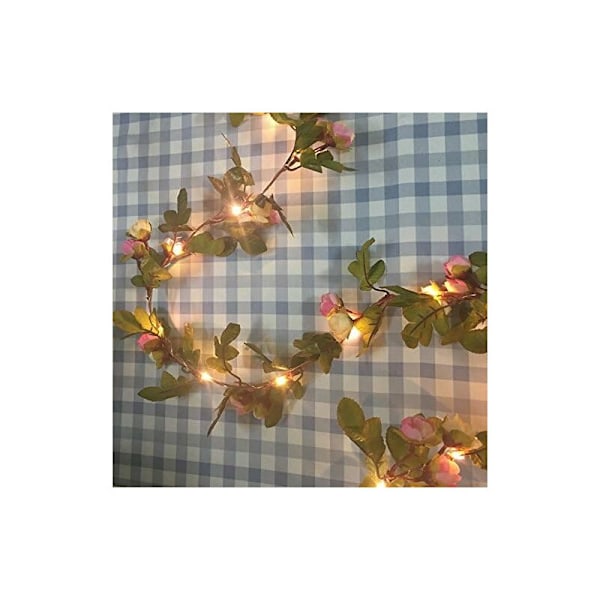 2 meter 20 LED blomsterblad ljusslinga batteridriven koppar LED ljusslingor för bröllopsfest evenemangsdekoration