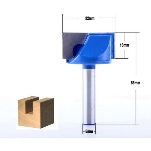 Industriell bunnrengjøring Dado fresesett 8mm skaft 17mm diameter 15,5mm bladlengde karbid fres Profesjonelle treskjæringsverktøy（32mm）