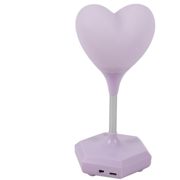 USB-drevet dekorativ lampe LED nattlampe Nyhet 3D magnet hjerte atmosfære lampe Fjernkontroll for baby jente seng gave trykk pære-lilla