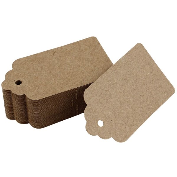 50 stk. Rustik kraftpapir tag, bryllupstag, tag, håndværksmæssig tag, bagagetag, prismærke -