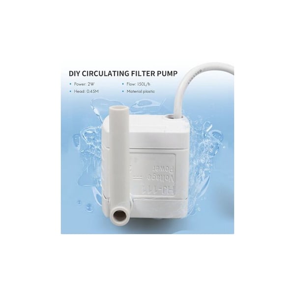 -5V Akvariumpump Ersättning Submersible Pump Super Tyst Hushålls Multifunktionell DIY Cirkulation Filterpump