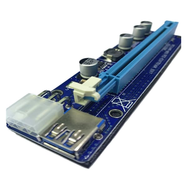 PCIE1X til 16X Expander Booster Kretskort Riser Adapter Kabel SATA 6Pin USB3.0