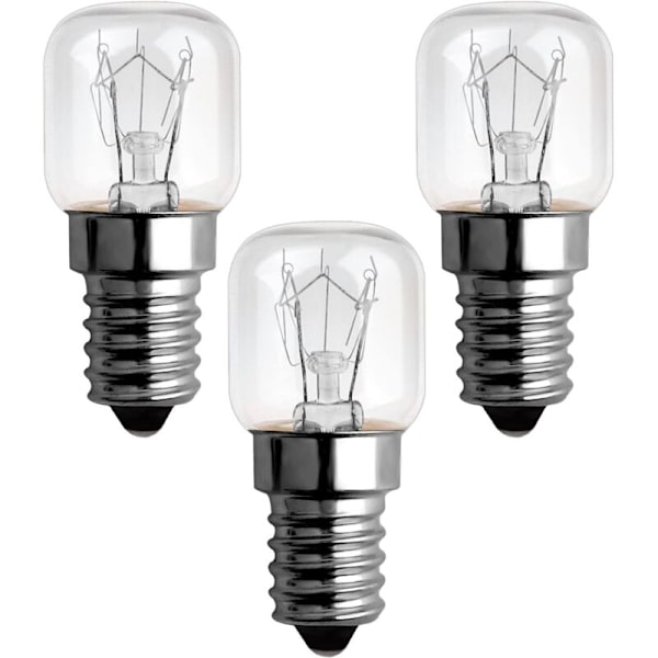 Ugnlampa 15W 300 Grader E14 Dimbar, AC220V-240V, E14 T22 Glödlampa, 85LM Varmvit 2300K, E14 Liten Skruvsockel Pygmélampor