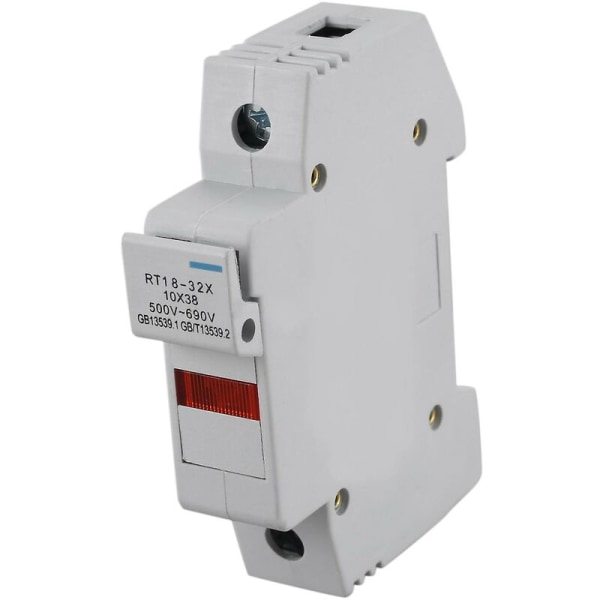 Rt18-32x Ac 380v 32a 1-polig 10x38mm Din Rail-monterad säkringshållare