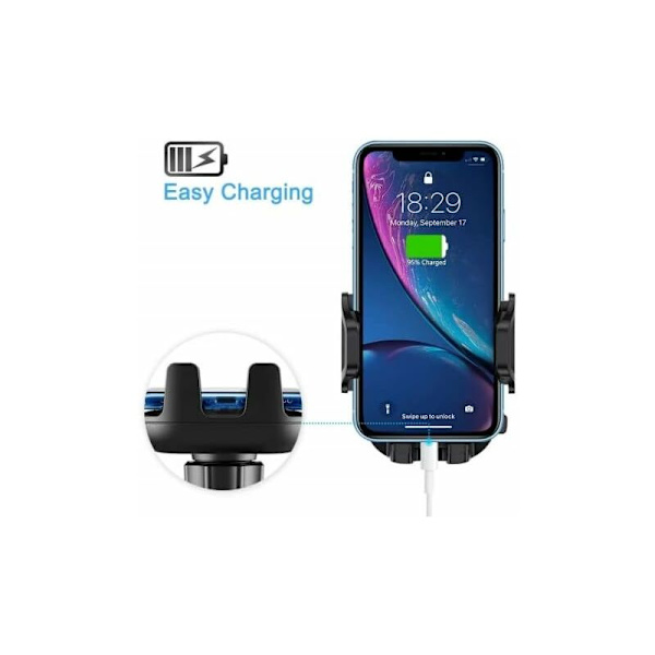 Mobiltelefonholder til forrude / luftudluftning / instrumentbræt til 360 graders rotation, universel holder med sød kopning kompatibel med