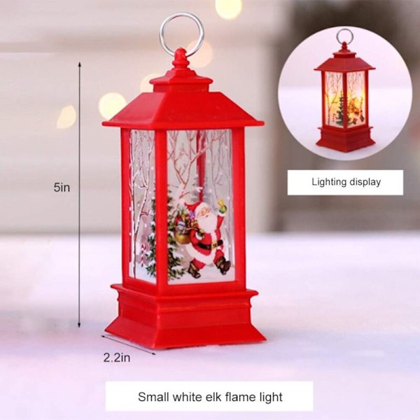 Vintage Joulu LED-lyhty Paristoilla Toimivat Joulupukki Lumimies Riippuva Lamppu Jouluun Kotijuhliin Pöytäkoristeeksi