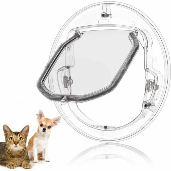 Lockable Cat Door, 4-Way Locking Pet Door for Cats and Small Dogs, Puppy and Doggie, Pet Door Suitable for Screen Window, Glass Window, Glass Door