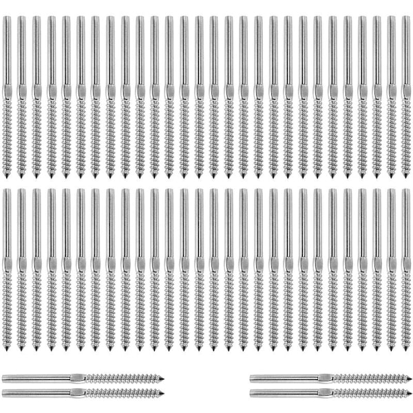 30 Pairs Left & Right Screw Hand Screws for 1/8 Inch Cable Stair Railings DECK -Body for Wood Post Lag Screw System Swage