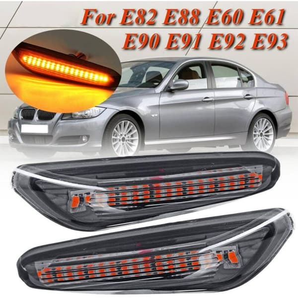 2 stk. LED-lys til bil, dynamisk blinklys, sidelampe for -X1 X3 E46 E60 E61 E81 E82 E88 E90 E91