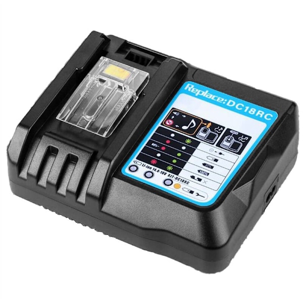 Batterilader til DC18RC med LED-display 14.4V 18.6AH Bl1830 Bl1430 BL1860 BL1890 Power Tool EU-stik