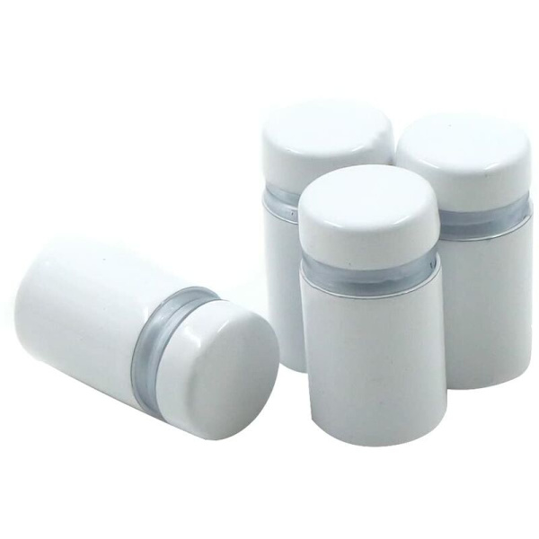 Reklameskruer Glasafstandsholder Spejlclips Fasteners Bolte - 12stk Skiltespacer, Skiltholder Spacer Skruespacer til Glas, Rustfrit Stål (Whit