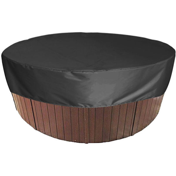 Rundt Svømmebassengdeksel Svømmebasseng Soldeksel for Svømmebasseng, Vanntett Spa Beskyttelsesdeksel, 190T for Utendørs Spa Badekar, - Svart 215×70