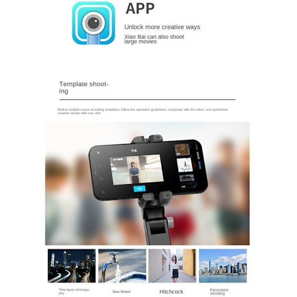 Mobiltelefon Stabilisator Selfie Stick Håndholdt Gimbal Stativ med Fyldlys