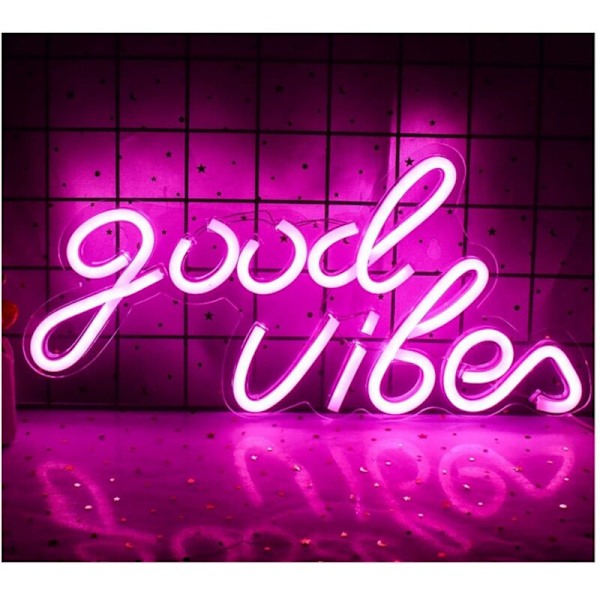 Good Vibes Neon Skilt Bryllup Væghængende USB LED Neon Lys Skilte LED Natlys til Soveværelse Dekoration Værelser Dekoration