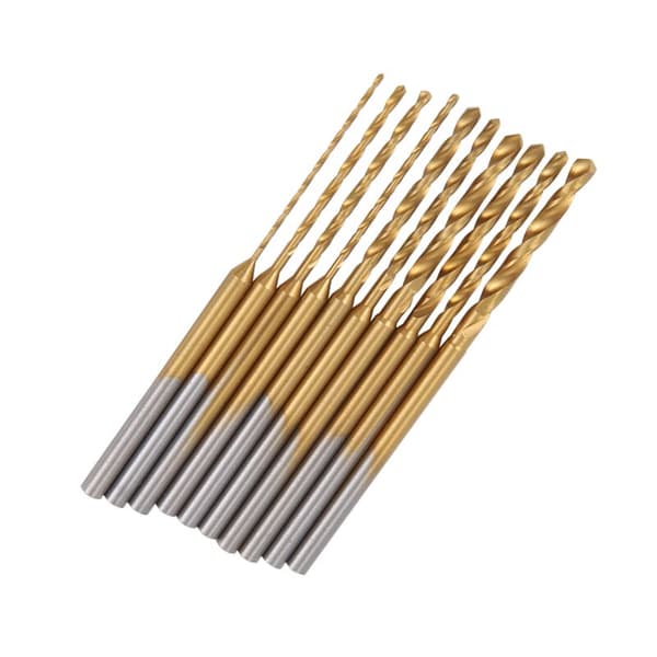 - Vridborsett - 10 stk 0,6 mm-2,2 mm Tiny Drill Bit 2,35 HSS Mini Drill Bits Hullboringsverktøy