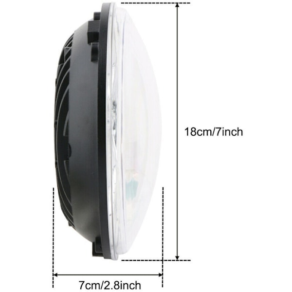 7-tums LED-strålkastare Hi/Lo-stråle DRL Switchback för 1997-2015