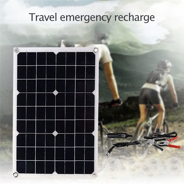 20W 18V Monokristallin Solpanel Bärbar Laddning Miljövänlig