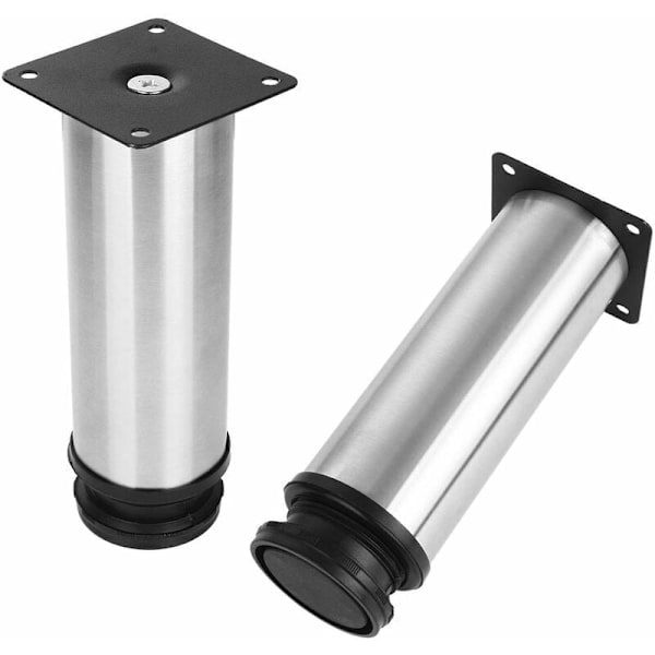 Møbelben, sæt med 4 ASelected møbelfødder, justerbare køkkenben Ø 50 mm/højde 150 mm runde metal rustfrit stål sofaben bordfødder