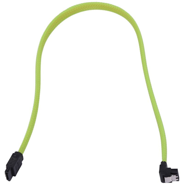 50CM SATA 3.0 III SATA3 7-stifts SSD-datakabel Höger vinkel 6Gb/s Hårddisk-datakabel med nylonhölje (Grön)