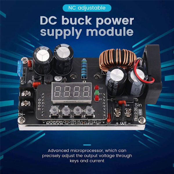 DKP6008 CNC Justerbar DC Steg-ner DC-strömförsörjningsmodul/Konstant spänning och konstant ström Voltmeter