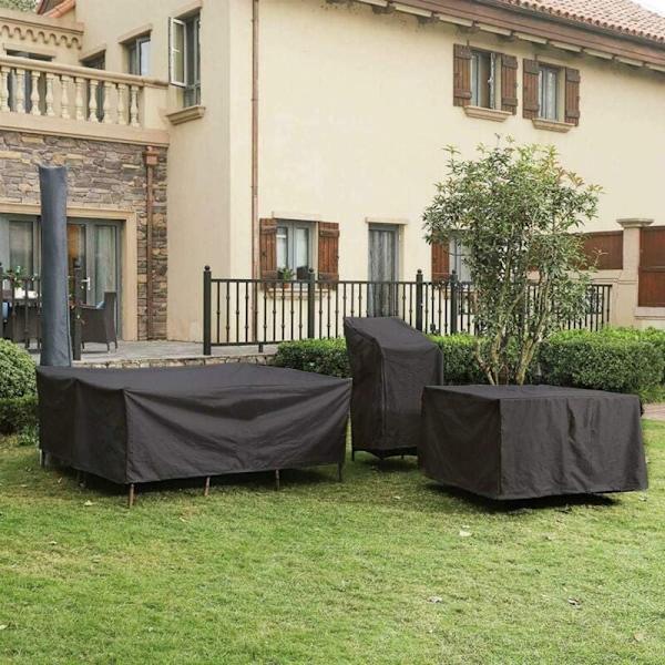 Tilbud, Vandtæt Havemøbelbetræk 210D Oxford Stof Sort Rektangulært Rattan Havemøbelbetræk Vindtæt Soltæt (170 x 94 x 70 cm)