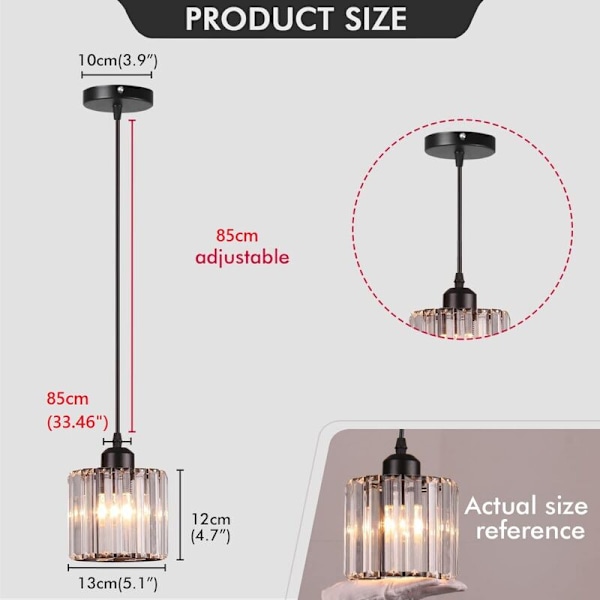 Mini Krystall-Lysekrone Krom Hengelampe Flush Mount Moderne Taklampe Hengelampe Spisestue Soverom Kjøkkenøy Garderobe Gang, E27, Enkelt Hode