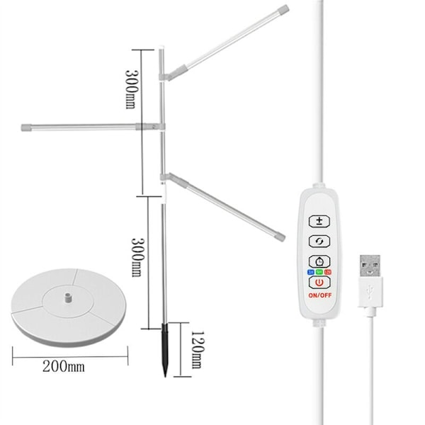 LED Vækstlys Fuld Spektrum Plantevækstlys Justerbar Højde Dæmpbar Vækstlampe med Timer til Indendørs Planter