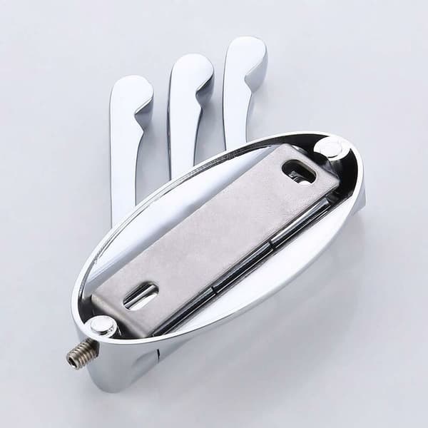 Solid Metall Foldbare Svingbare Kroker med Tre Roterende Armer, Trippel Robe Hook, Veggmontert (Forkrommet)