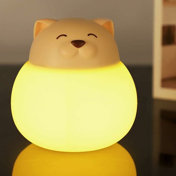 Nattlampa för barn, LED-nattlampa med djurmotiv, Babylampa, Husdjurslampa, Lampa för barnkammare, sovrum, vardagsrum, camping (Beige katt)