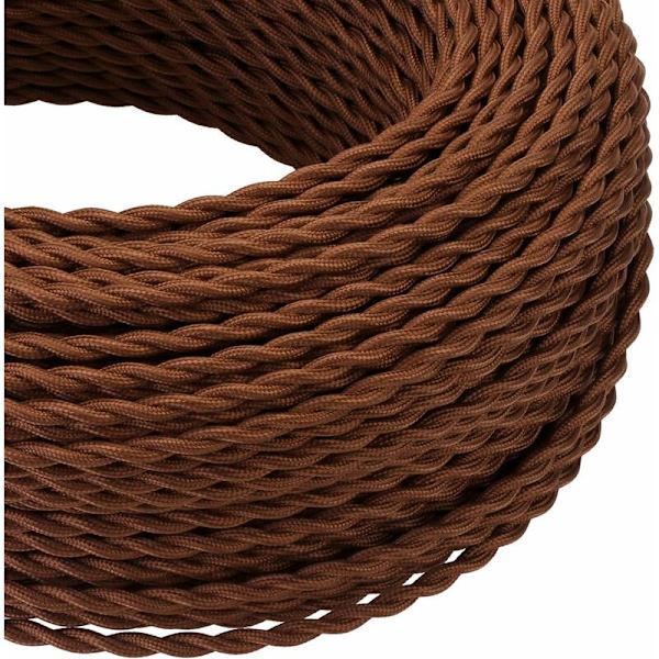 10M Textil Elkabel, Retro Vridet Flätad Tråd, 2-kärnig Linneöverdragen Koppartråd (2x0,75mm²), För DIY Hänglampa/Kaffe -DENUOTOP
