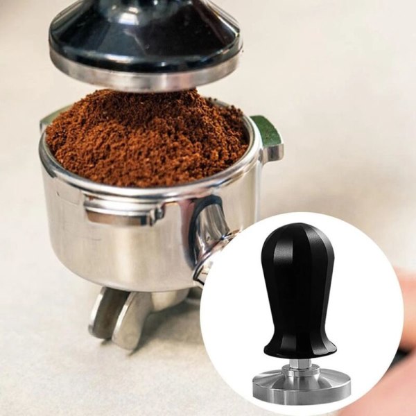 58 mm rustfrit stålflad base kaffepulverpressehammer til med konstant fjedertryk B