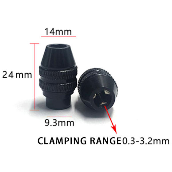 10 st Mini Multifunktionell M8 Nyckellös Borrchuck för Rotationsverktyg M8X0.75 Tre Backar Byte