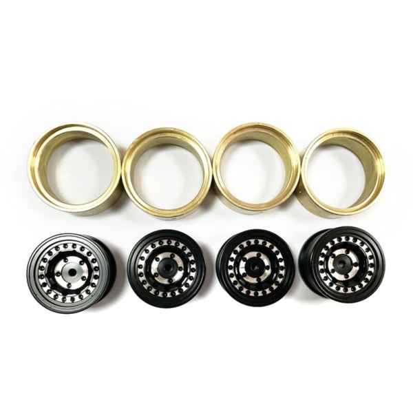 55mm 360G 1,3 tommers Beadlock hjuldekk med messingring for 1/24 RC Crawler Car Axial SCX24 FMS FCX24 Enduro24 oppgraderinger, 1