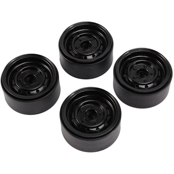 4 kpl Metal Series 1,9 tuuman Bead Lock -vanteen napa 1/10 Rc Crawler -autoon Axial Scx10 90046 Trx4 D90 D110, musta, 12 pientä reikää