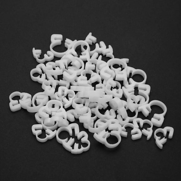 50 st 6 storlekar vita dubbla grepp nylon slangklämmor set 4.1-12.8 mm plast snäpp spärr sortiment kit