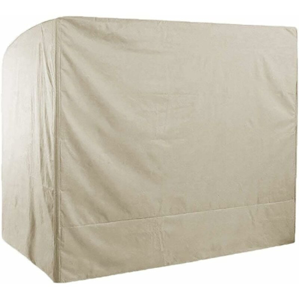 Vandafvisende 3-personers havegyngeovertræk, 220x125x175cm 210D Oxford Anti-UV Gyngestol Overtræk Udendørs Gyngeovertræk - Beige