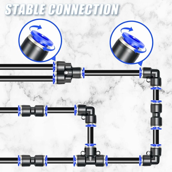 8 kpl Coude 10 mm putken ulkoØ Push to Connect -liittimet Push Lock (PV4)