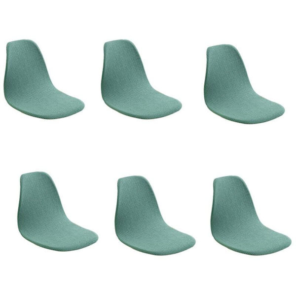 Set med 6 skandinaviska jacquard stolsöverdrag, enfärgade matstolsöverdrag, stolsöverdrag utan armstöd för kök, vardagsrum, kontor (grönt, 6 st)--