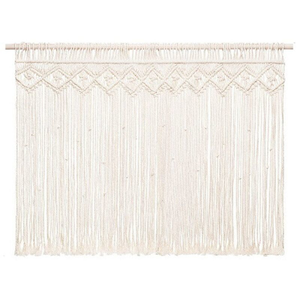 Nordisk håndlaget bomull veggteppe gobelin makramé bryllupsbakgrunn gardin bohemsk dusk veggkunst boho-dekor