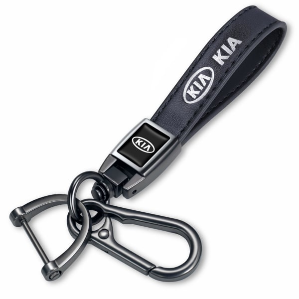 Kompatibel med Kia nøkkelringer Universal nøkkelring i ekte skinn med Kia All Series Premium nøkkelringtilbehør menn og kvinner Julebursdag