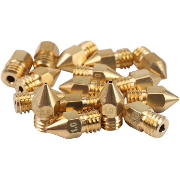 16 st MK8 3D-skrivarmunstycken för -10 7 olika dimensioner 0,2 mm, 0,3 0,4 0,5 0,6 0,8 1,0 mm