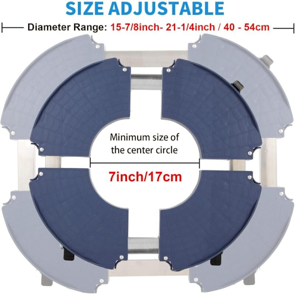 Växtställ på hjul med 360° rotation, kapacitet 200 kg, justerbar rullbricka Ø 40-54 cm, blomkrukehållare för inomhus och utomhus, växt, parasoll