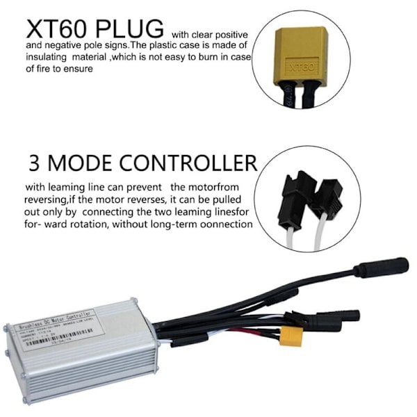 17A Tre-Mode Sinus-Bølge E-cykel Controller til Modifikation af 24V 36V 48V 250W350W Elcykel Motor Lithium Batteri