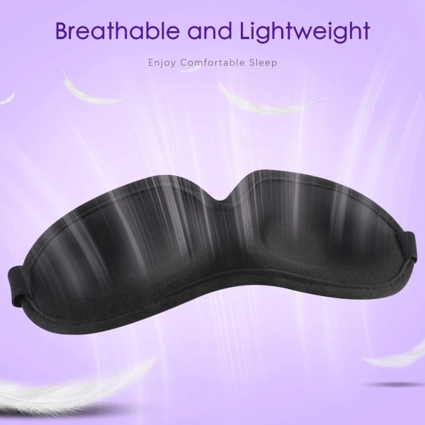 Øyemaske Komfortabel og lett sovemaske for sidesviller Pustende blackout-søvnmaske med justerbare skulderstropper Essential travel ac