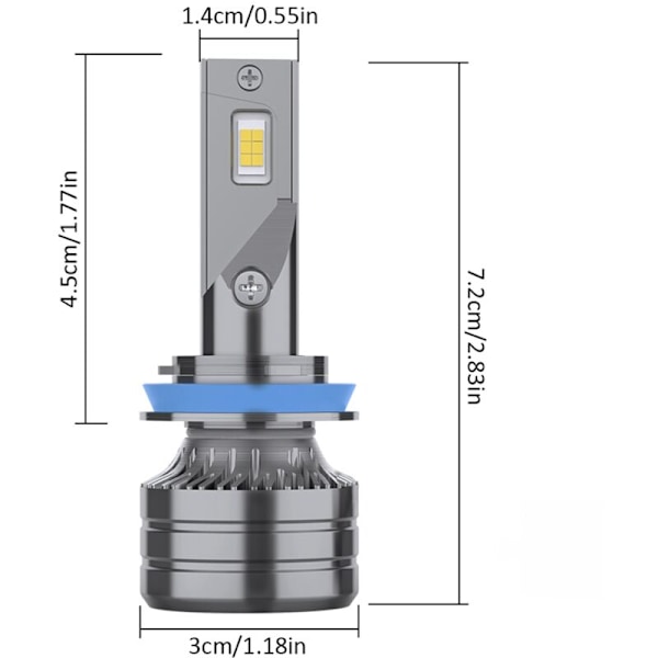 LED-ajovalopolttimot, 28W 3000 Lumenin LED-ajovalojen muunnossarja 6000K viileä valkoinen (H11)